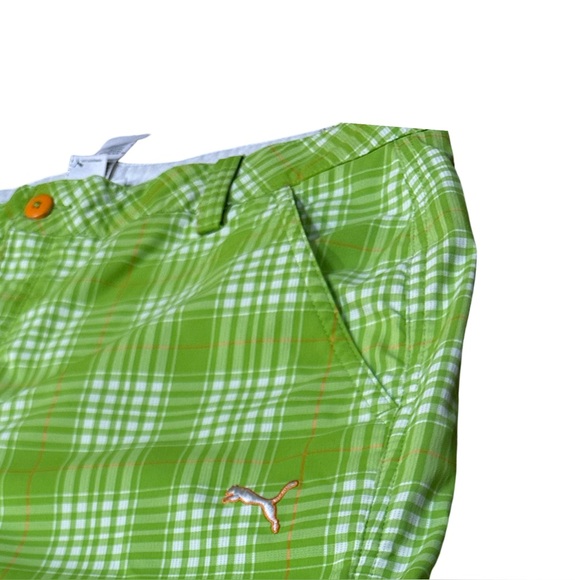 PUMA Green Plaid Golf Shorts Size 36 Men’s Summer Casual Sporty Lightweight NWOT - Picture 3 of 10